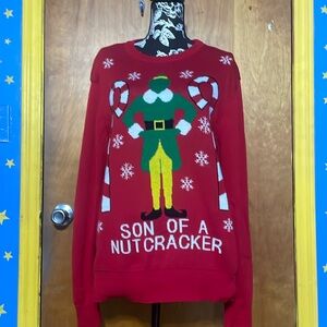 Large Red Elf Christmas Sweater